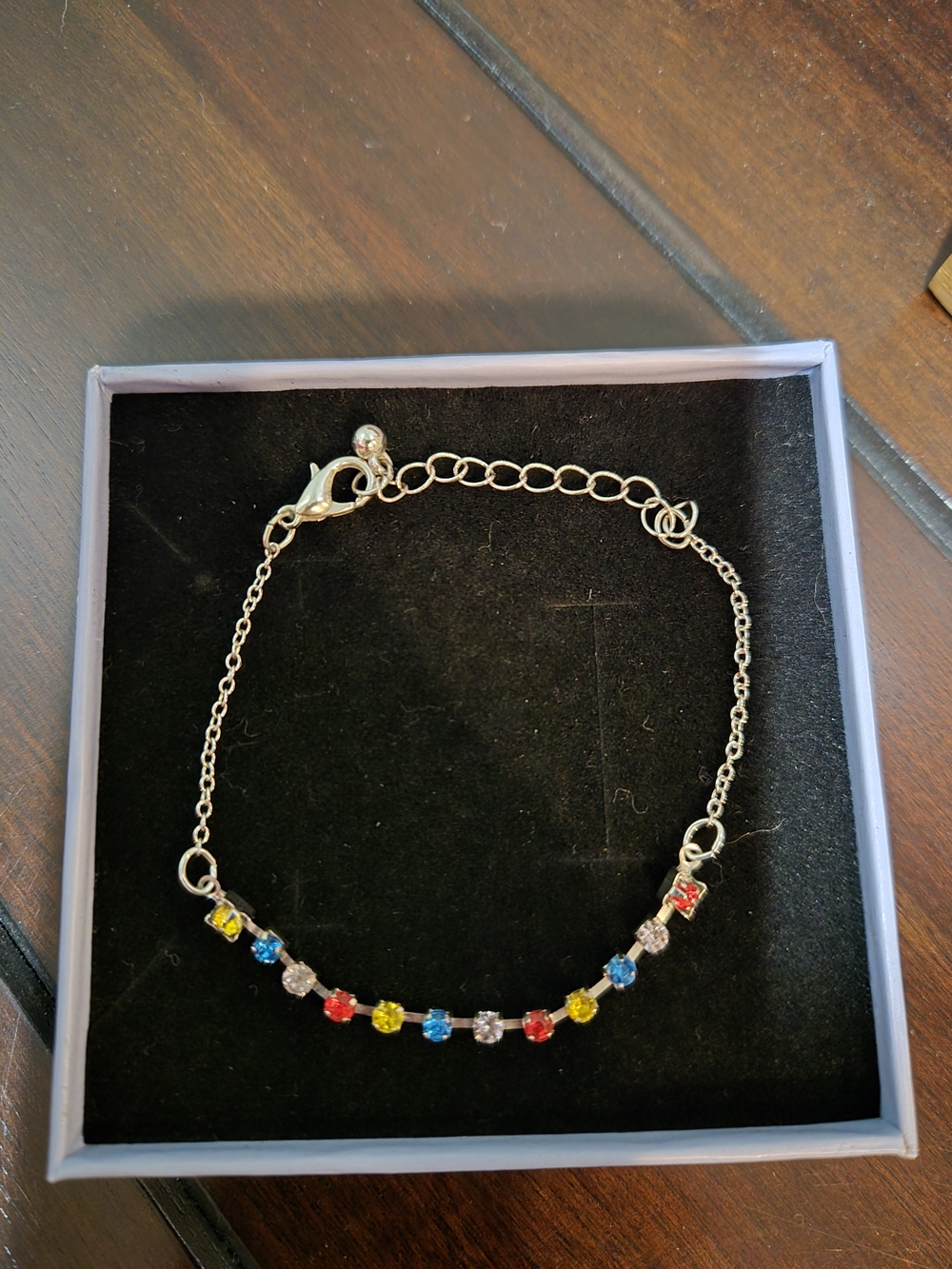 Sterling Silver Multicolor Crystal Bracelet - Women Jewelry - Picture 5 of 6